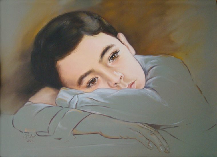 نقاشی رنگ روغن دلتنگ توام